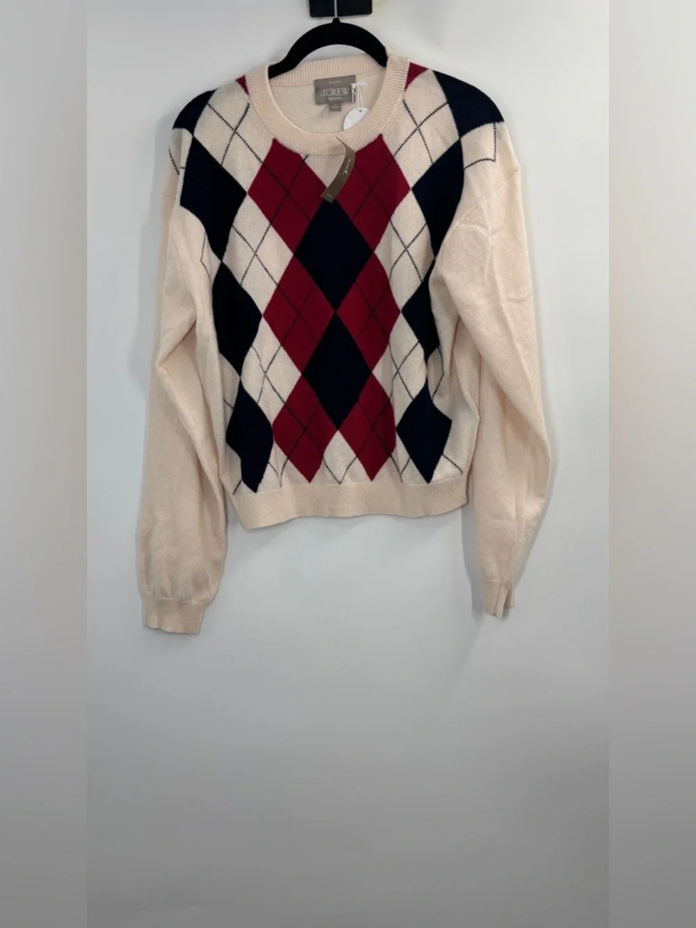 J.Crew Perfect cashmere crewneck sweater in argyle